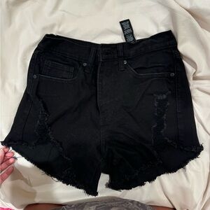 Kendall x Kylie icon black distressed Jean shorts 3/26